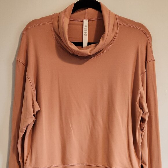 Lululemon Ready to Rulu Pink Savannah Cowl Neck Long Sleeve Size 12 - Picture 1 of 13